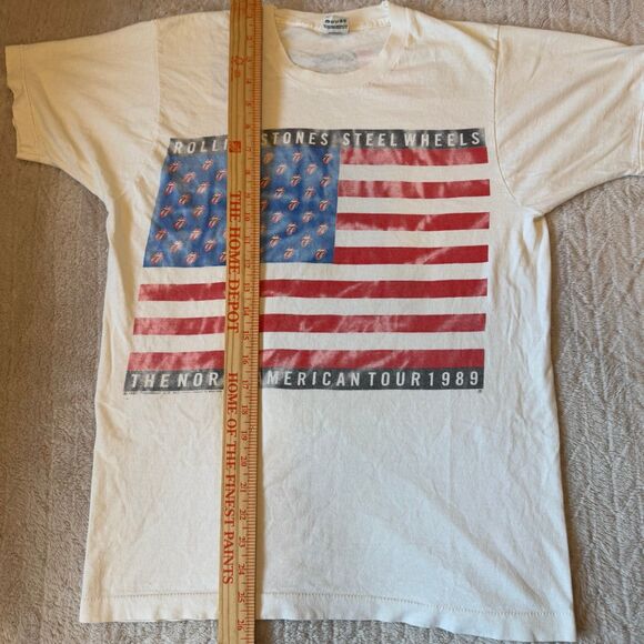 Vintage 1989 Single Stitch Rolling Stones Steel Wheels Tour Concert Rare Sz L - Picture 4 of 9
